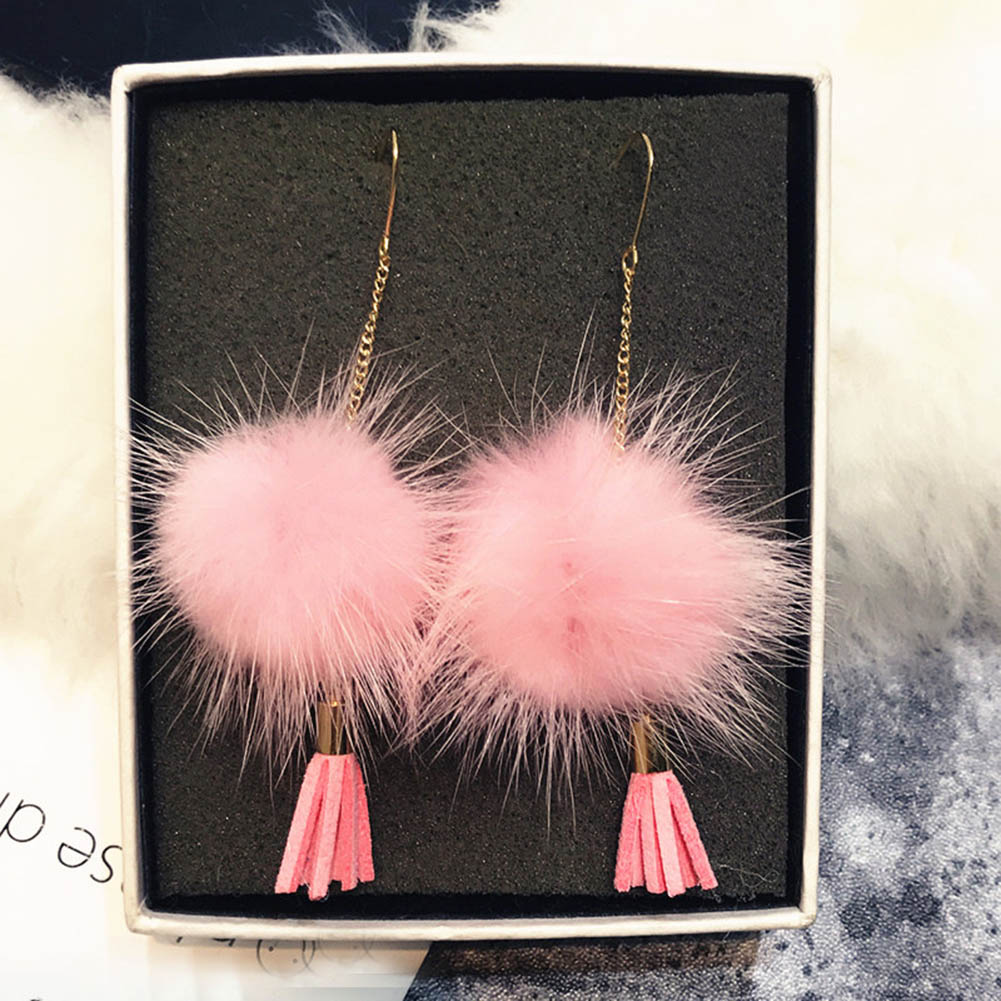 Fur Tassel Earring 