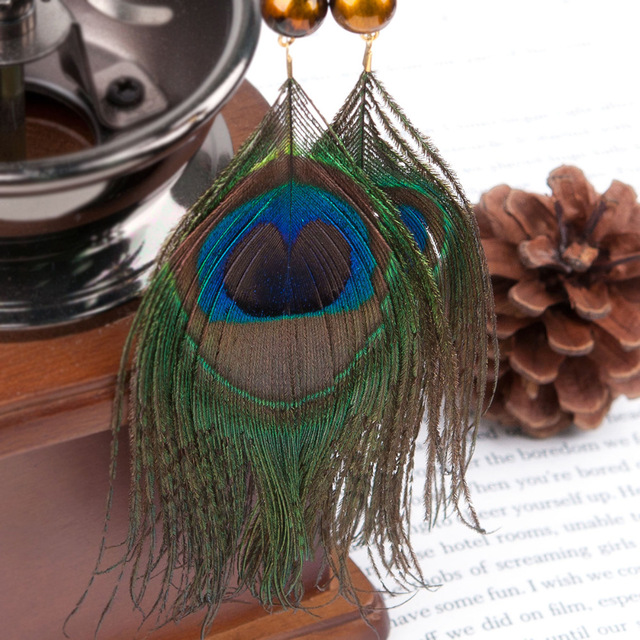 Peacock Feather Earring